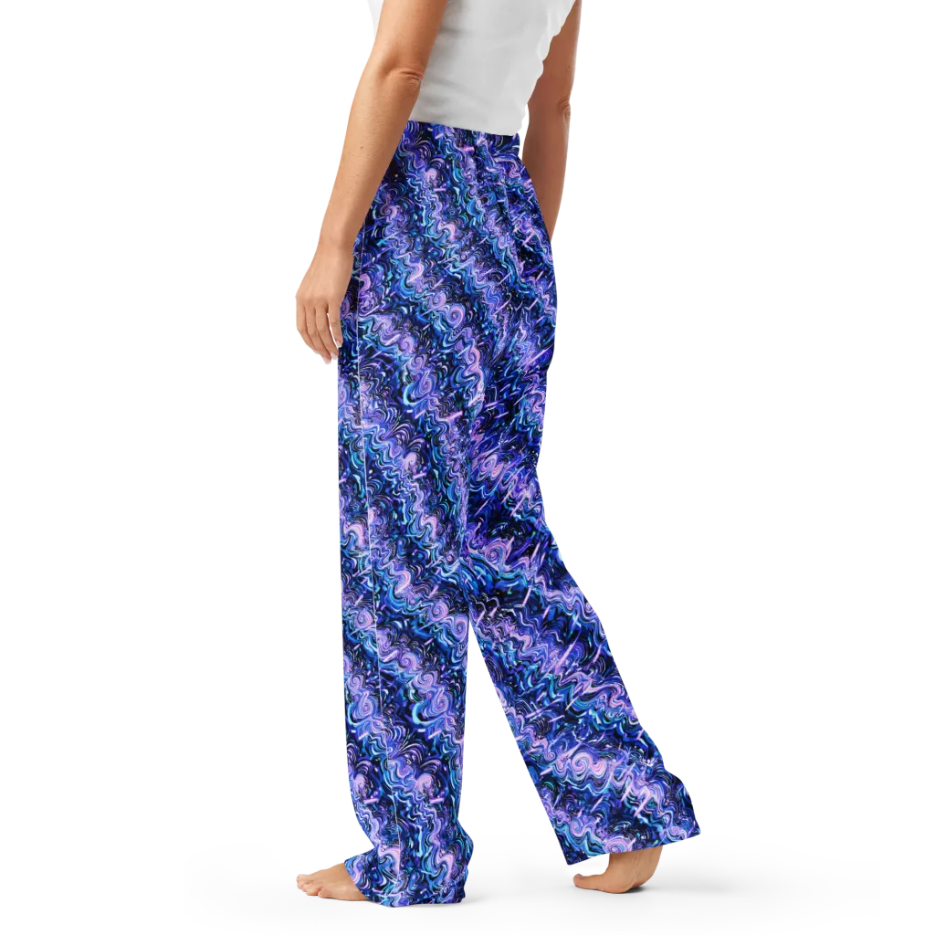 Neon Undertow on Women's Pajama Pants — Left