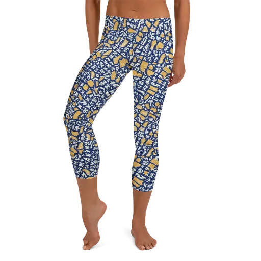 Ochre Inkstorm on a Capri Leggings