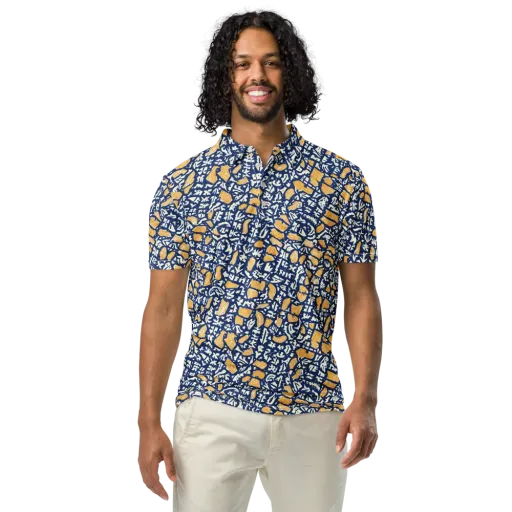 Ochre Inkstorm on a Men's Slim Fit Polo Shirt