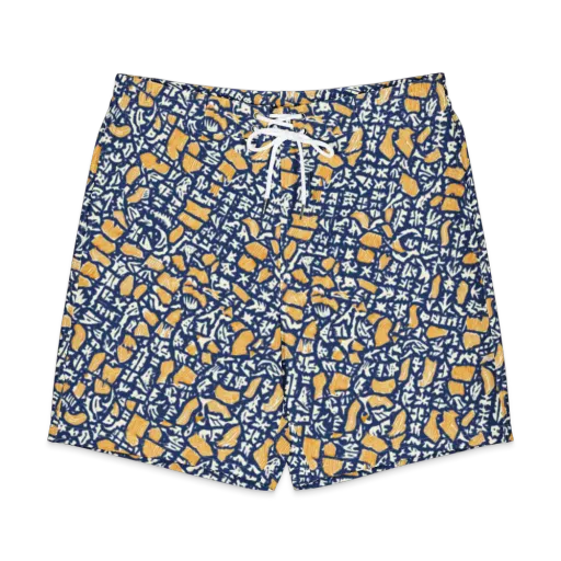 Ochre Inkstorm on a Men's Board Shorts