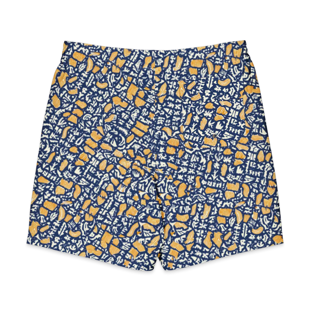 Ochre Inkstorm on Men's Board Shorts — Back