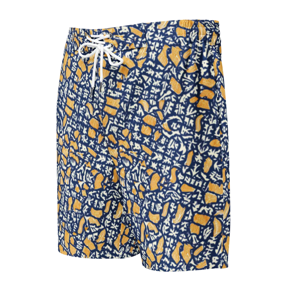 Ochre Inkstorm on Men's Board Shorts — Front