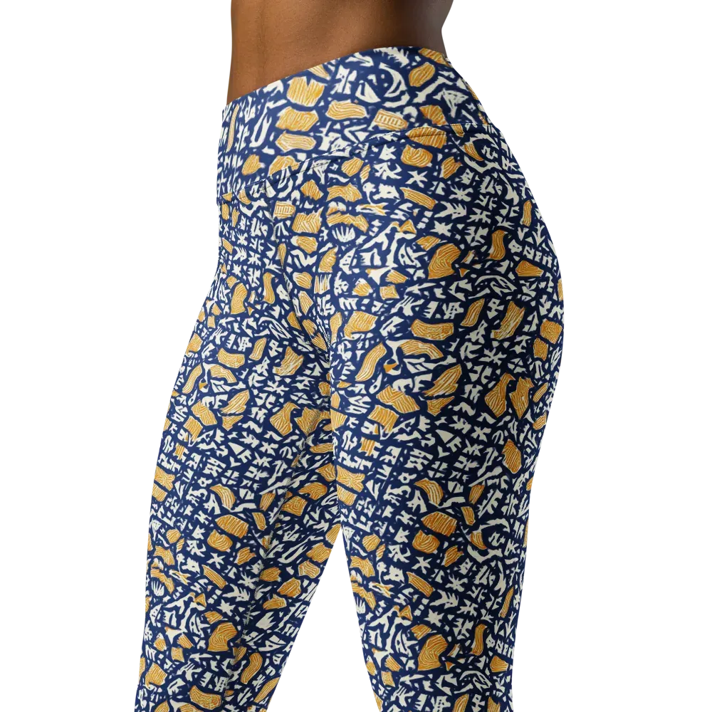 Ochre Inkstorm on Yoga Leggings — Left Front
