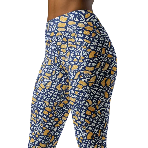 Ochre Inkstorm on a Yoga Leggings