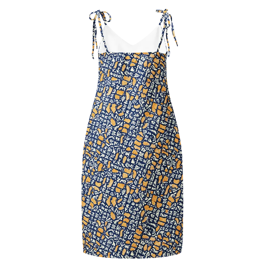 Ochre Inkstorm on Slip Dress — Back