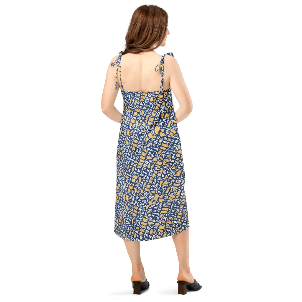 Ochre Inkstorm on Slip Dress — Back