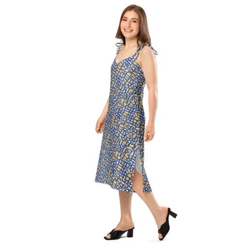 Ochre Inkstorm on a Slip Dress