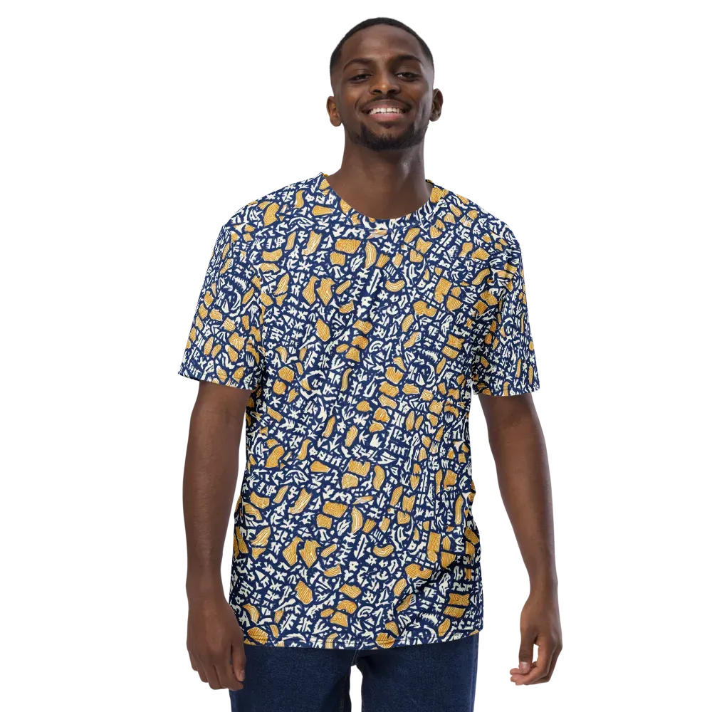 Ochre Inkstorm on Men's Crew Neck T-Shirt — Front
