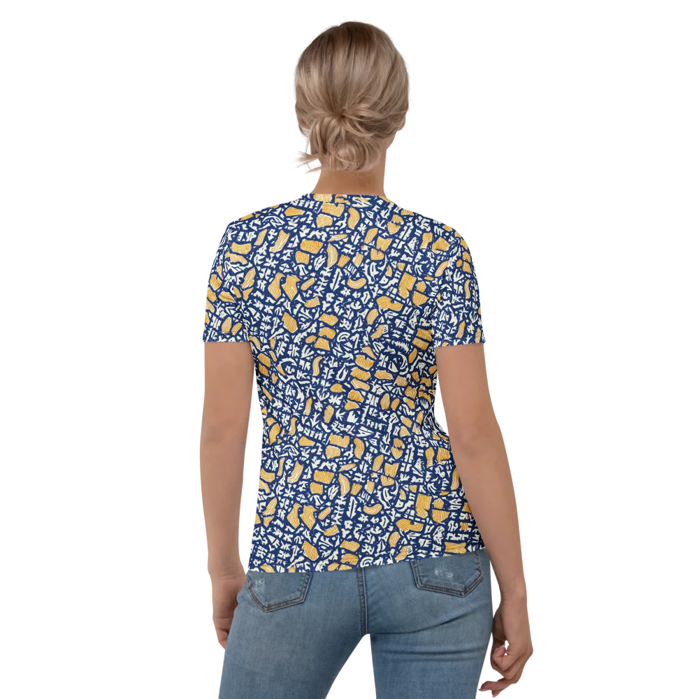 Ochre Inkstorm on Women's Crew Neck T-Shirt — Back