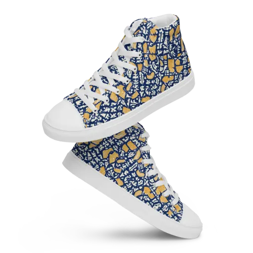 Ochre Inkstorm on a Women's High Top Canvas Shoes
