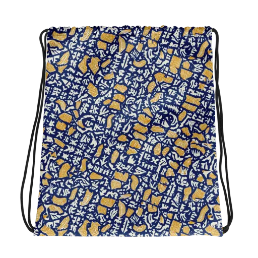 Ochre Inkstorm on a Drawstring Bag