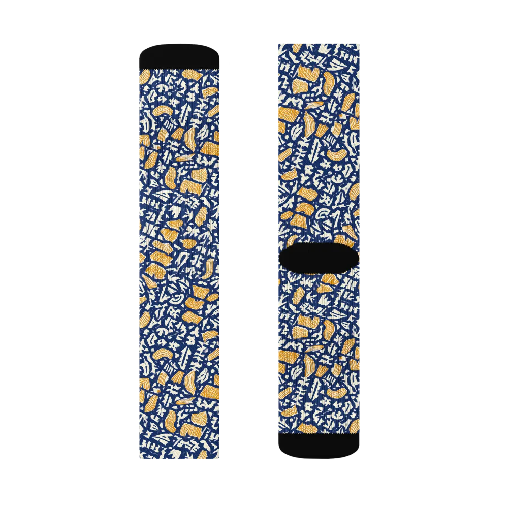 Ochre Inkstorm on Socks — Left Sock