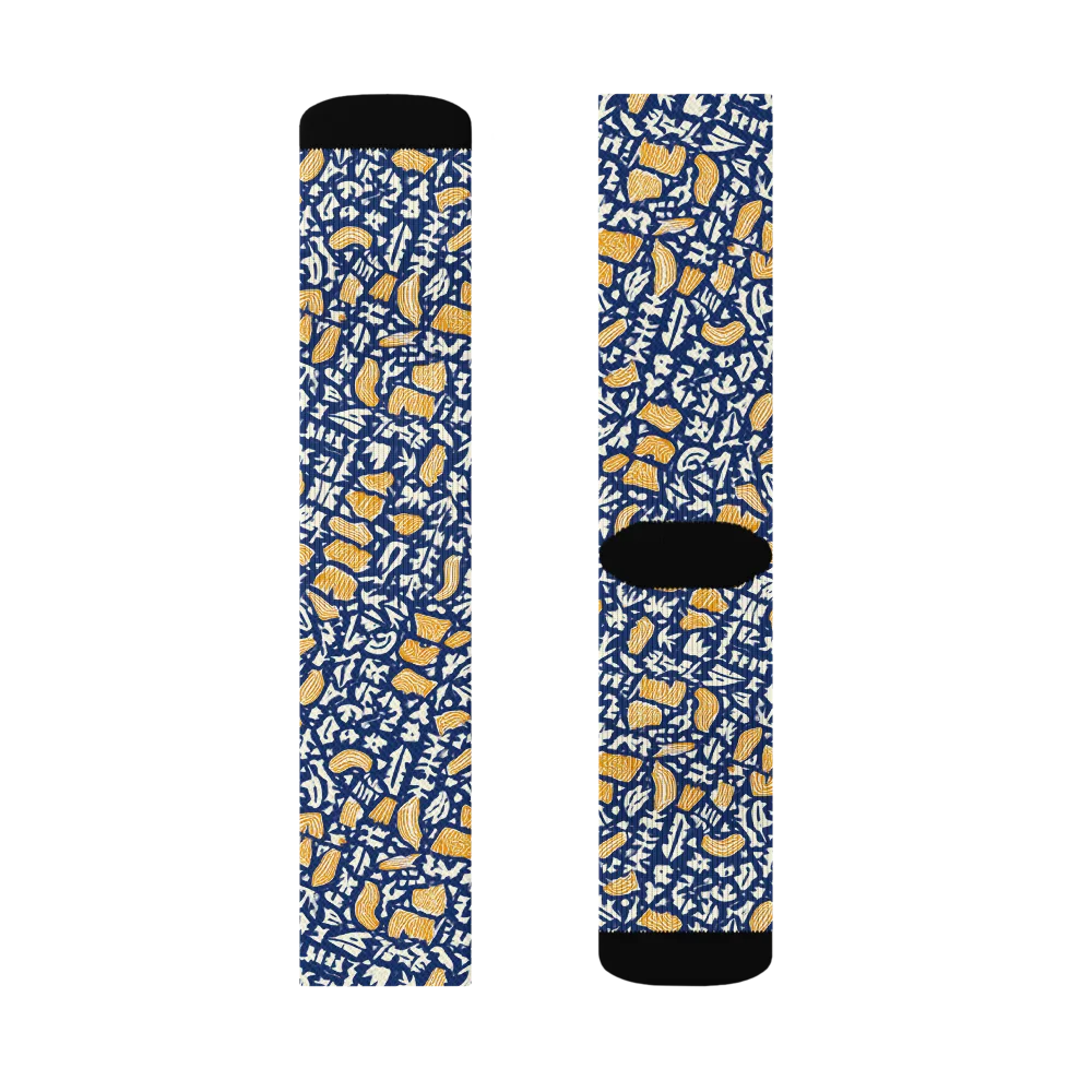 Ochre Inkstorm on Socks — Right Sock