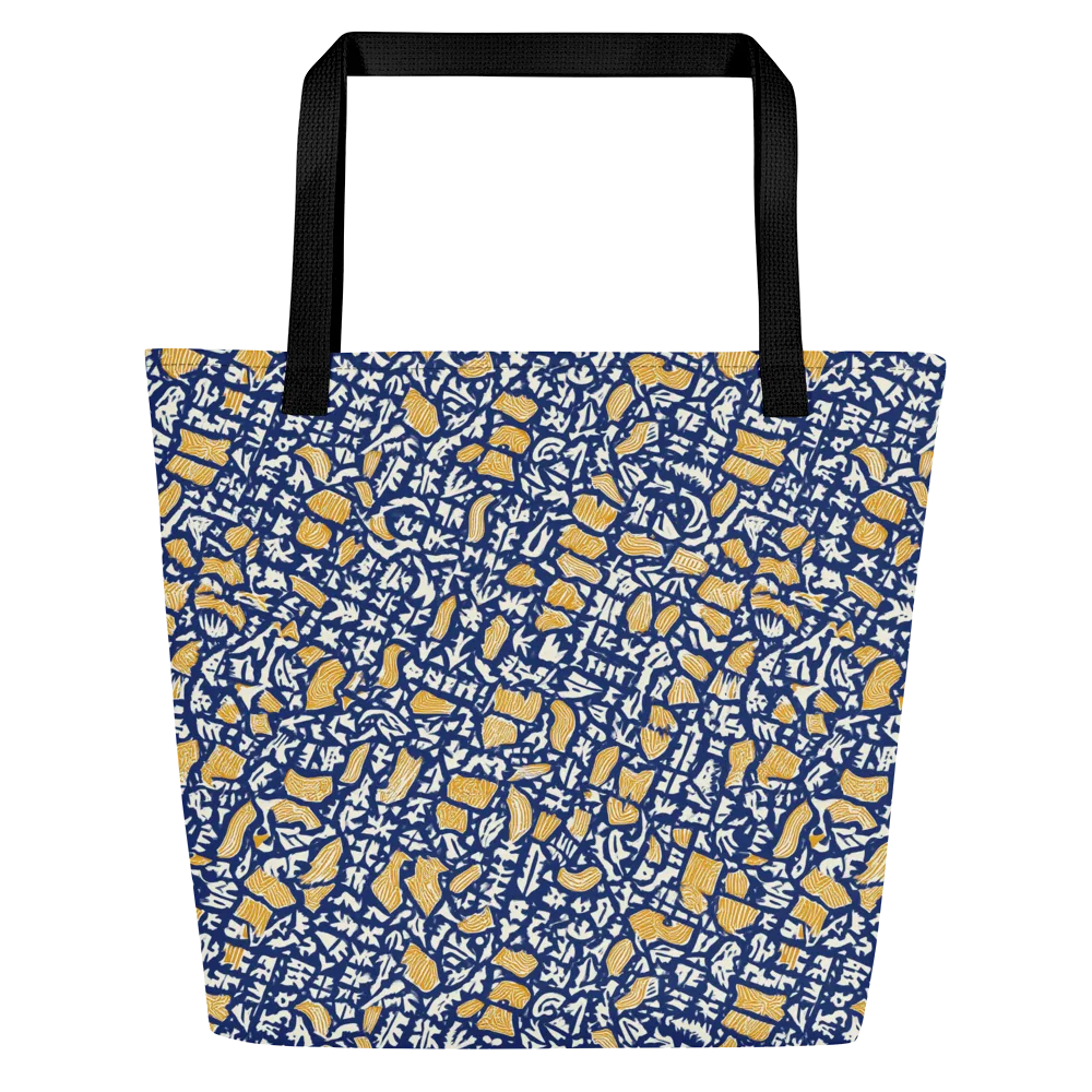 Ochre Inkstorm on Large Tote Bag W/ Pocket — Front