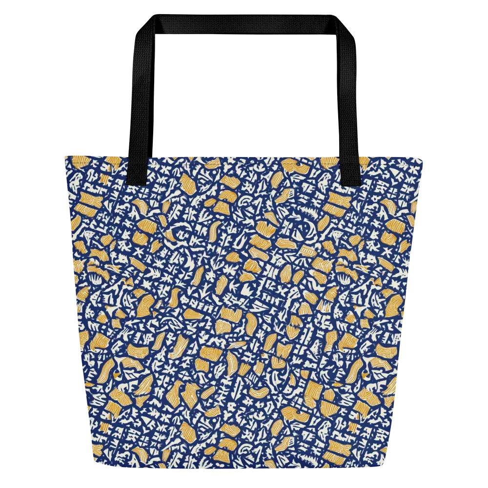 Ochre Inkstorm on Large Tote Bag W/ Pocket — Front