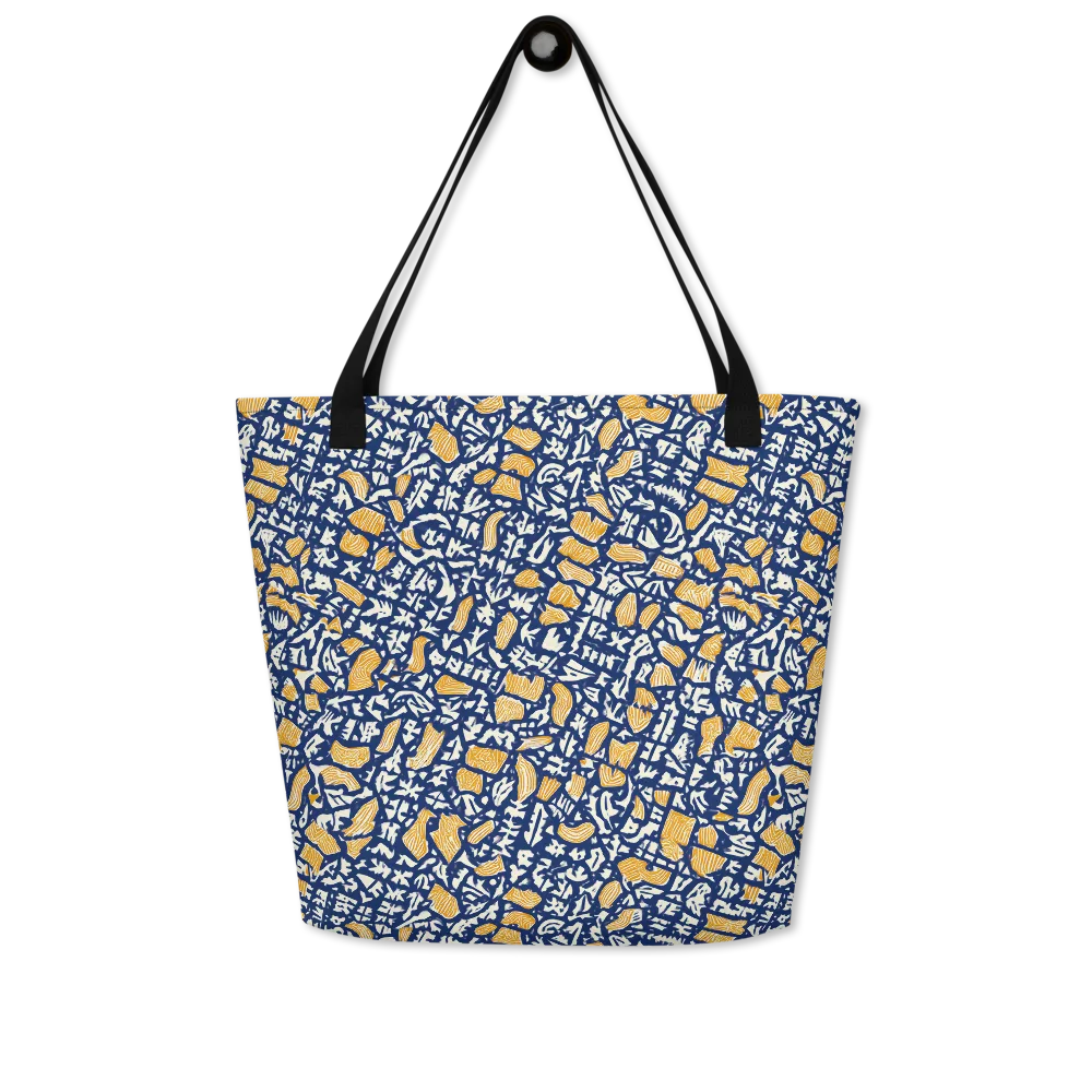 Ochre Inkstorm on Large Tote Bag W/ Pocket — Front