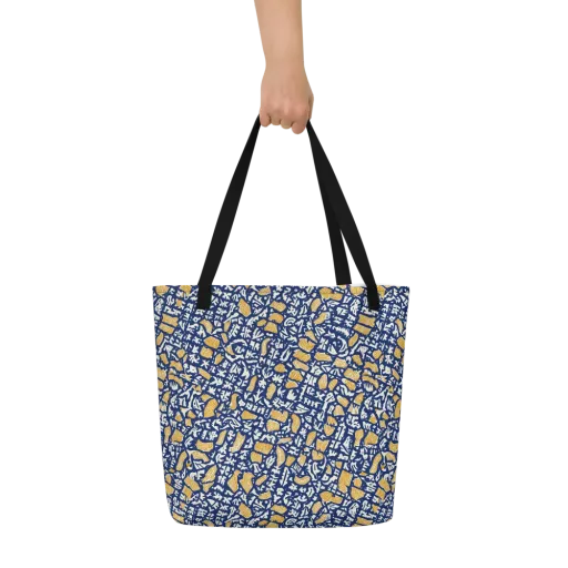 Ochre Inkstorm on a Large Tote Bag W/ Pocket