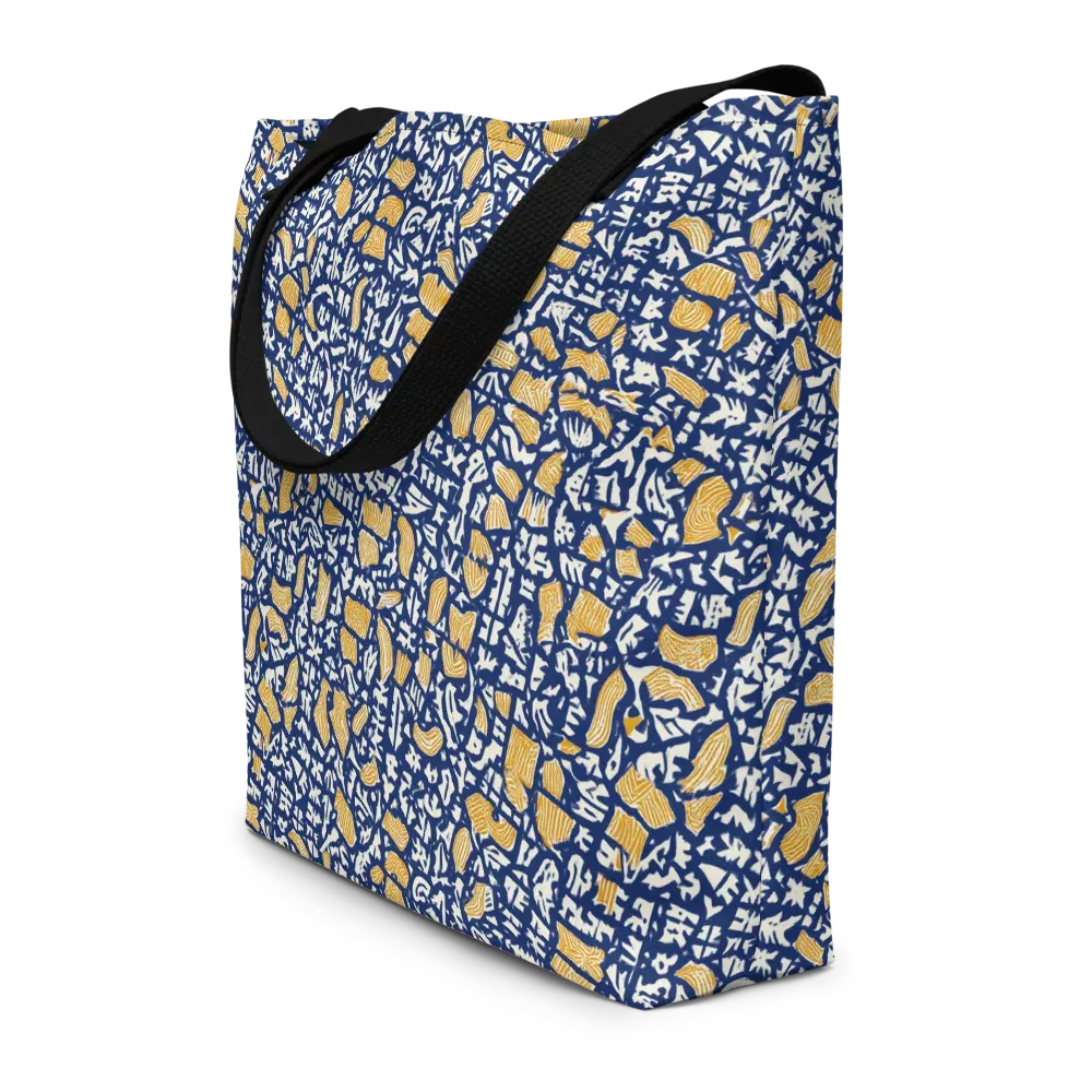 Ochre Inkstorm on Large Tote Bag W/ Pocket — Front