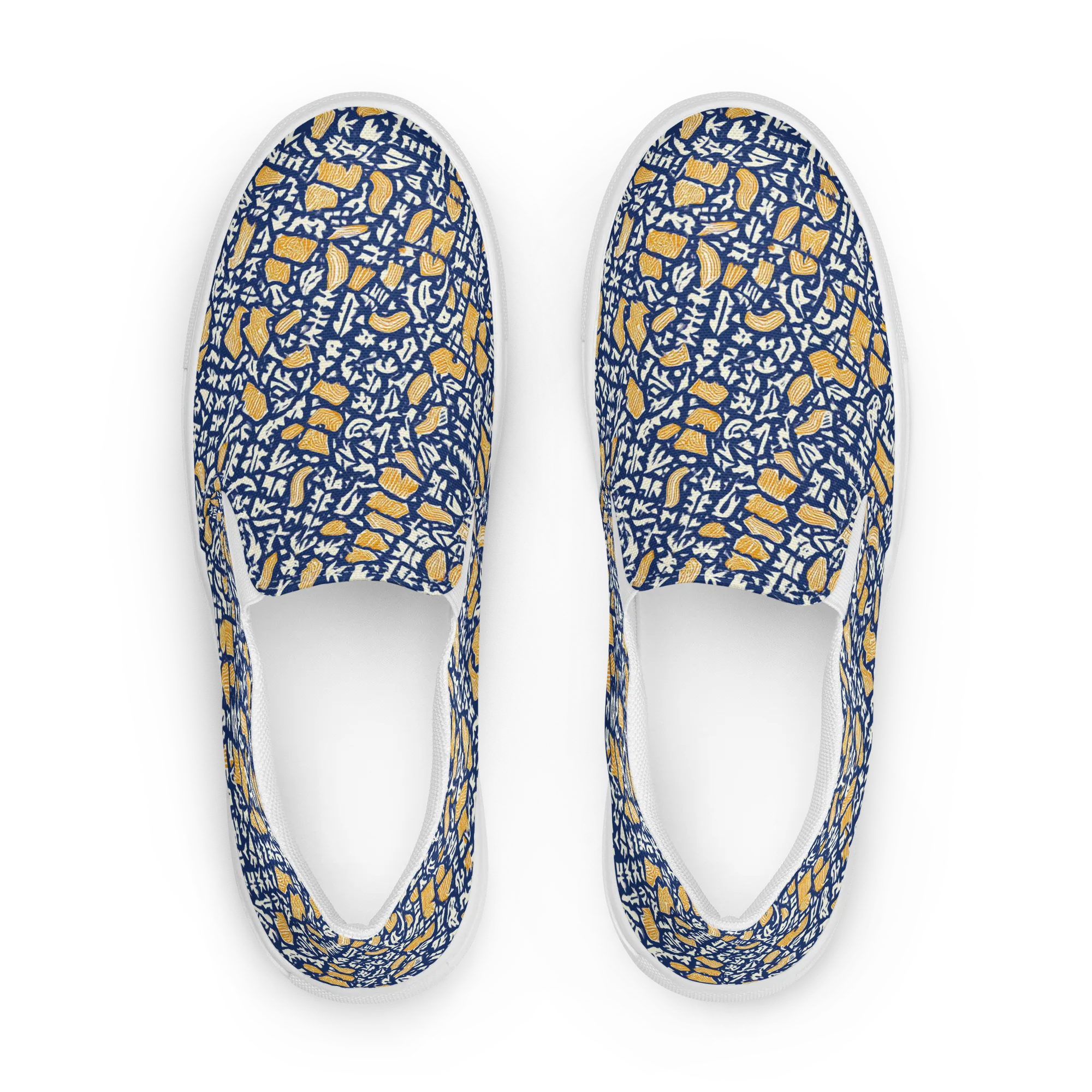 Ochre Inkstorm on Women's Slip-On Canvas Shoes — Front