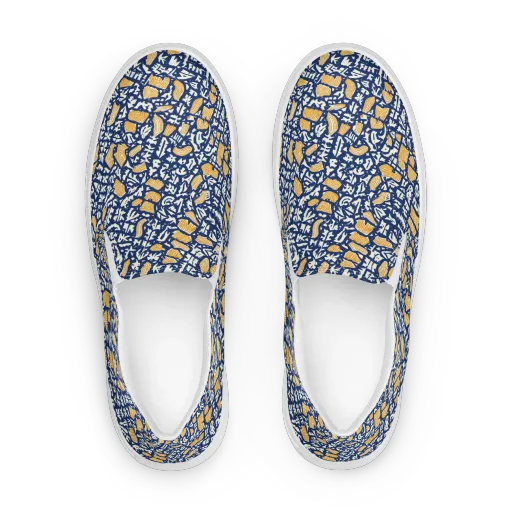 Ochre Inkstorm on a Women's Slip-On Canvas Shoes