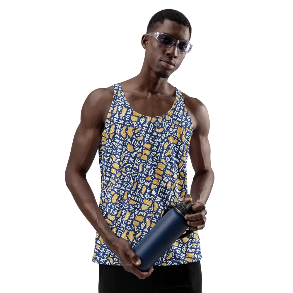 Ochre Inkstorm on Men's Tank Top — Front
