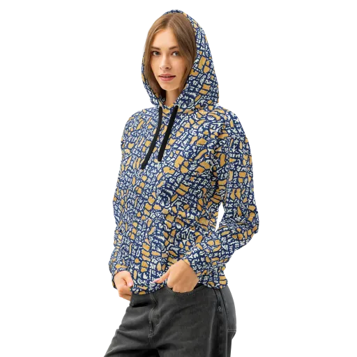 Ochre Inkstorm on a Cotton Hoodie