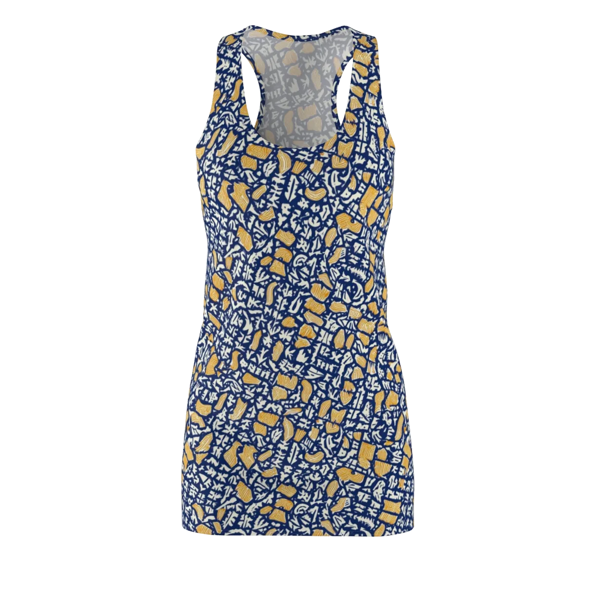Ochre Inkstorm on Racerback Dress — Front