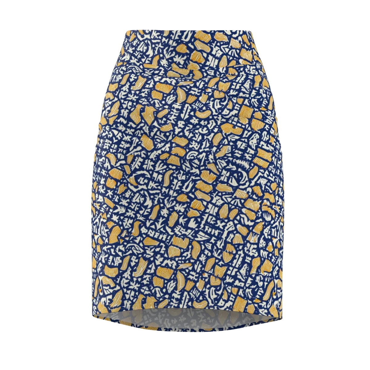 Ochre Inkstorm on Pencil Skirt — Front