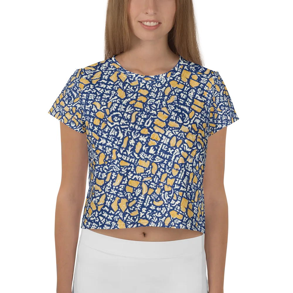 Ochre Inkstorm on Crop Tee — Front