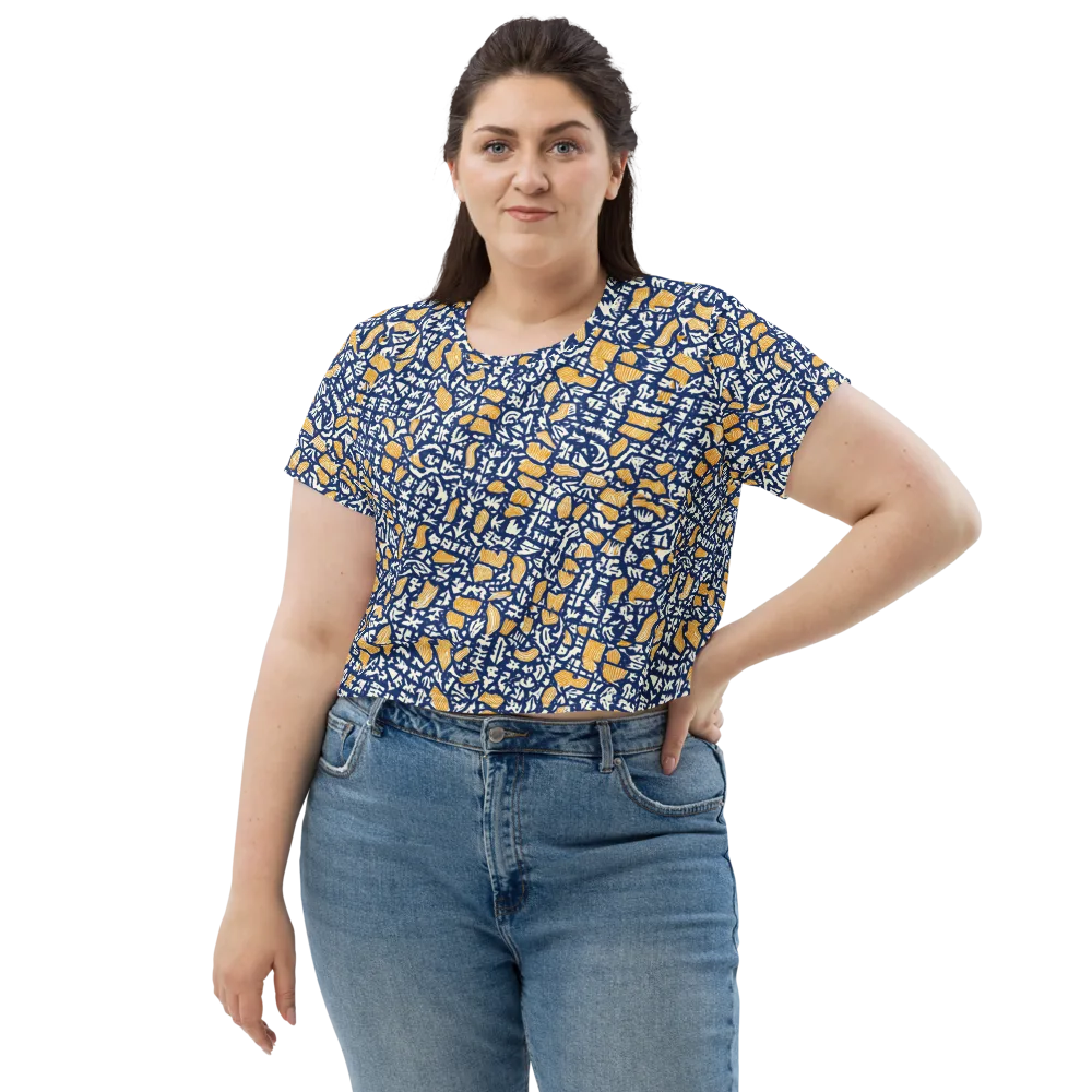 Ochre Inkstorm on Crop Tee — Front