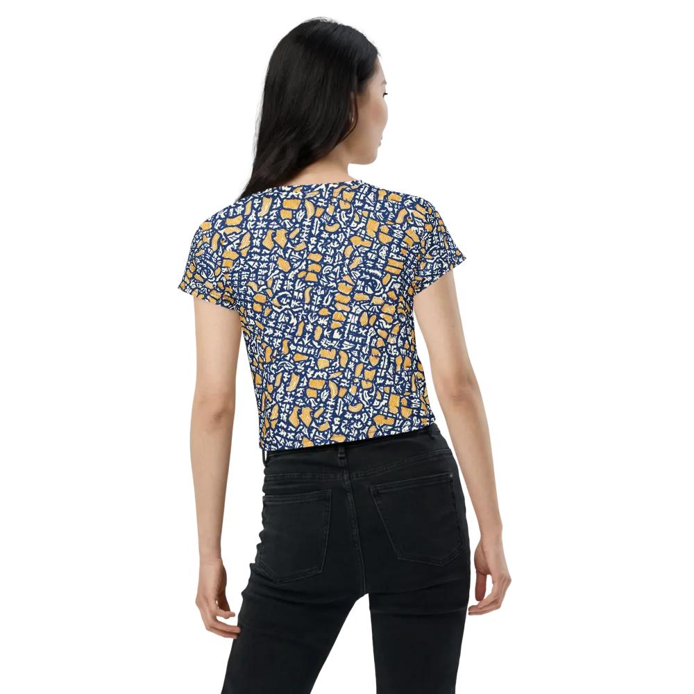 Ochre Inkstorm on Crop Tee — Back
