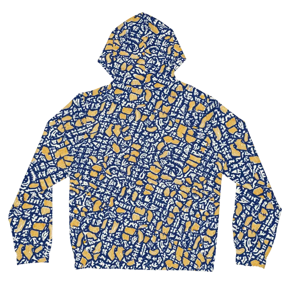 Ochre Inkstorm on Women's Full-Zip Hoodie — Back
