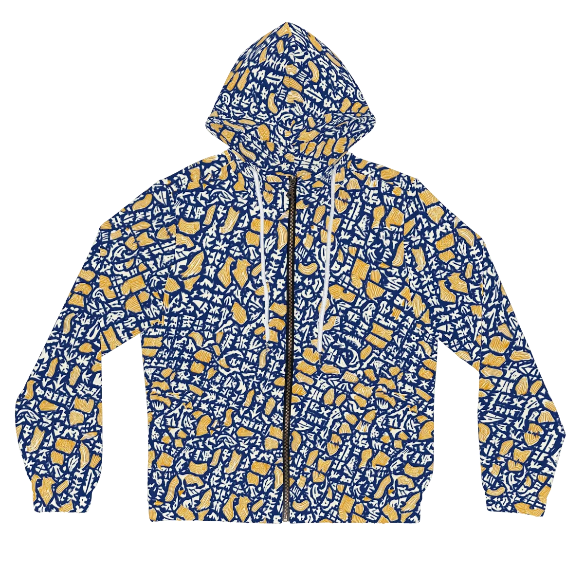 Ochre Inkstorm on Women's Full-Zip Hoodie — Front