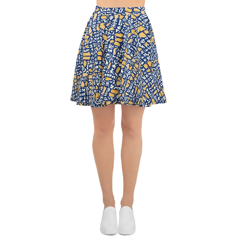 Ochre Inkstorm on Skater Skirt — Front