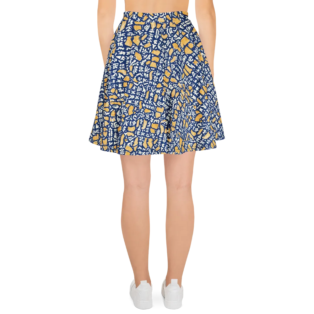 Ochre Inkstorm on Skater Skirt — Back