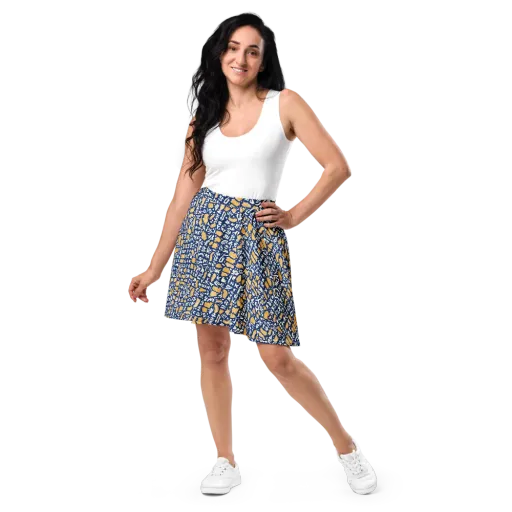 Ochre Inkstorm on a Skater Skirt
