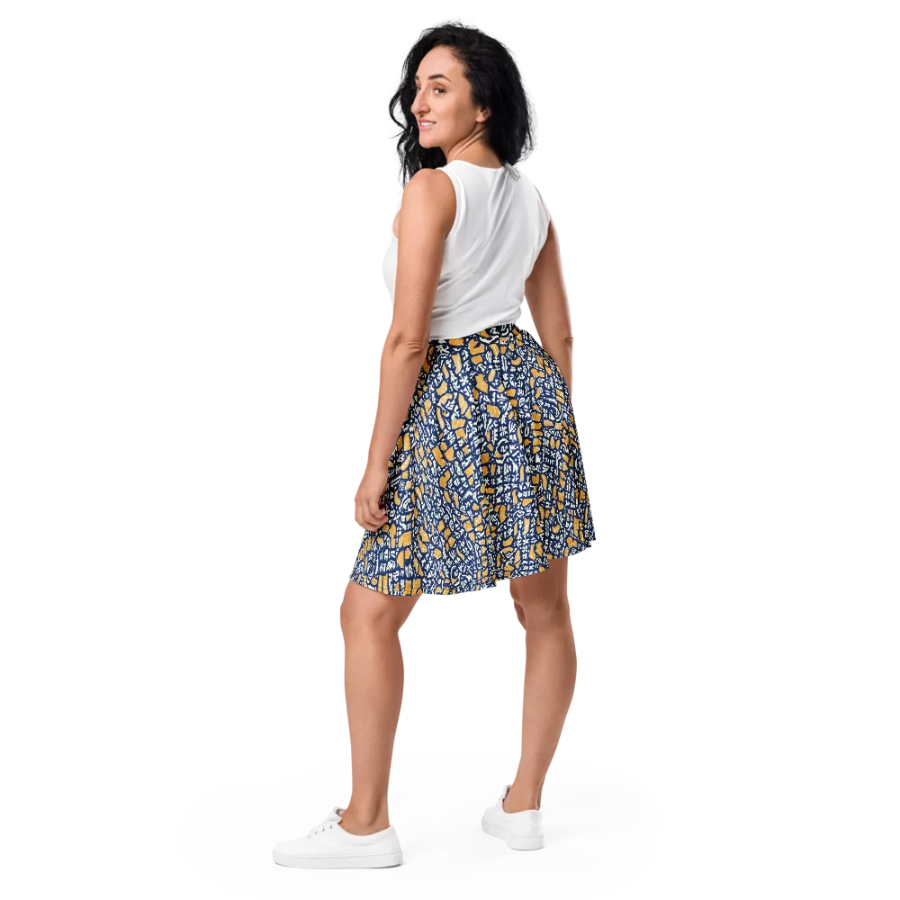 Ochre Inkstorm on Skater Skirt — Back