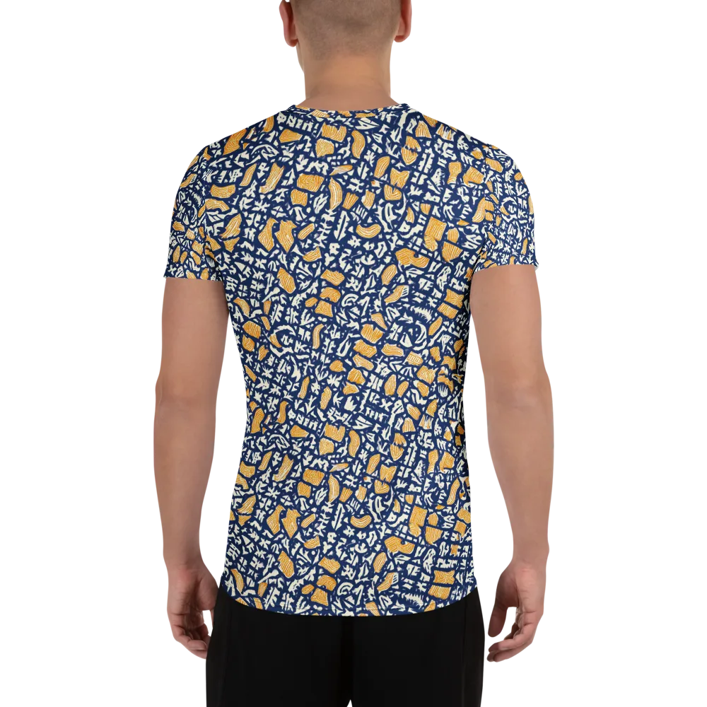 Ochre Inkstorm on Men's Athletic T-Shirt — Back