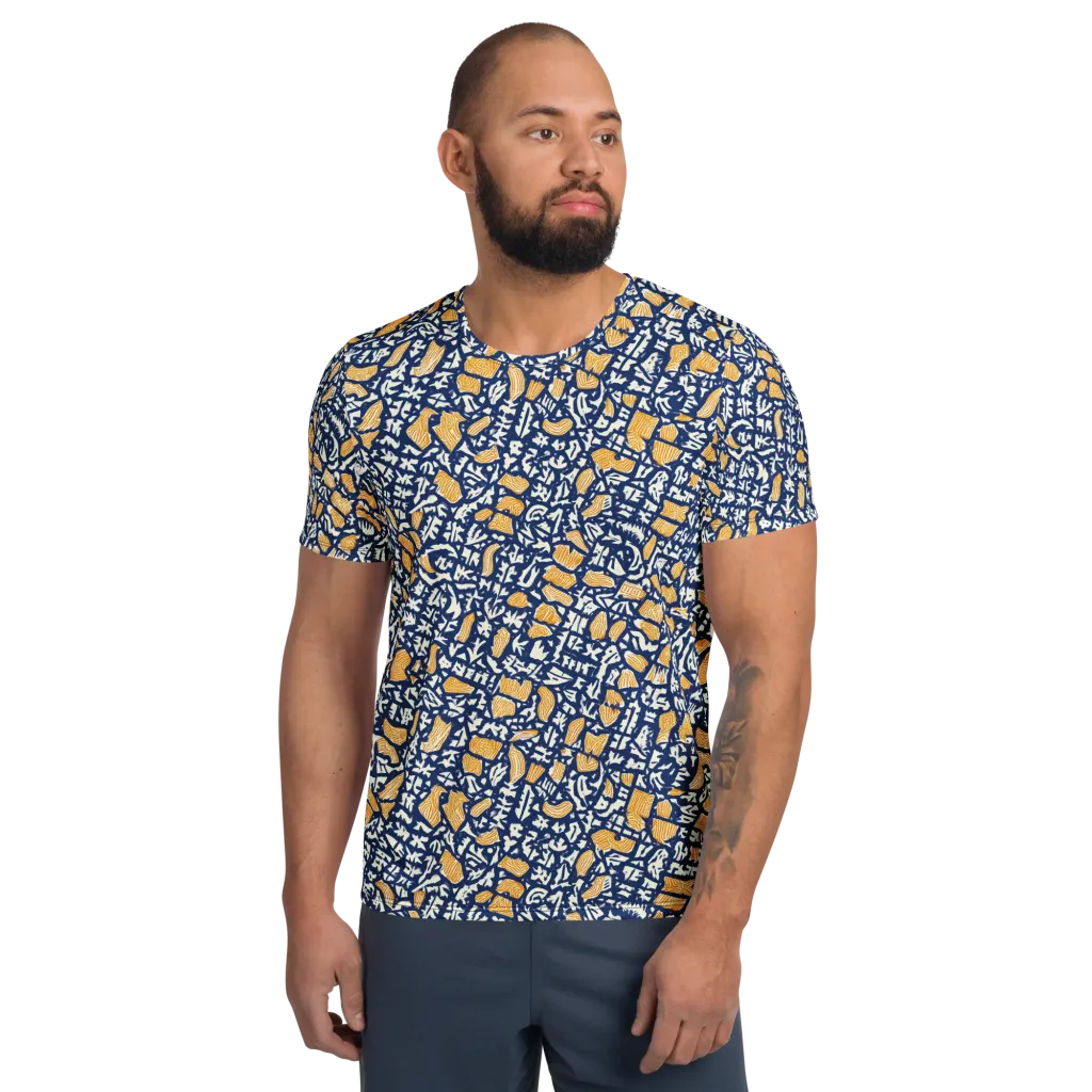 Ochre Inkstorm on Men's Athletic T-Shirt — Front