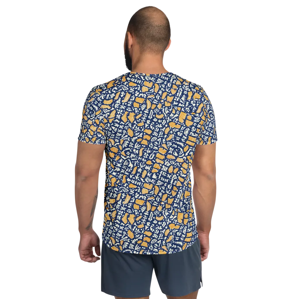 Ochre Inkstorm on Men's Athletic T-Shirt — Back