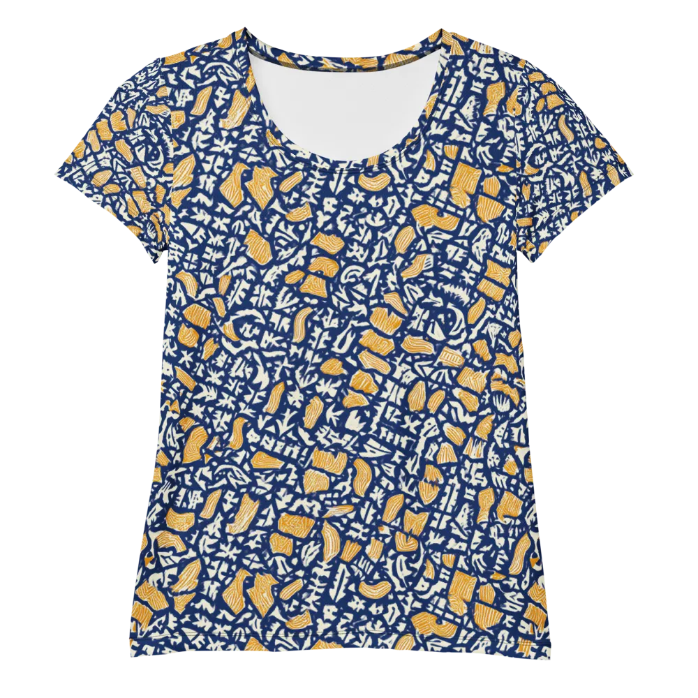Ochre Inkstorm on Women's Athletic T-Shirt — Front
