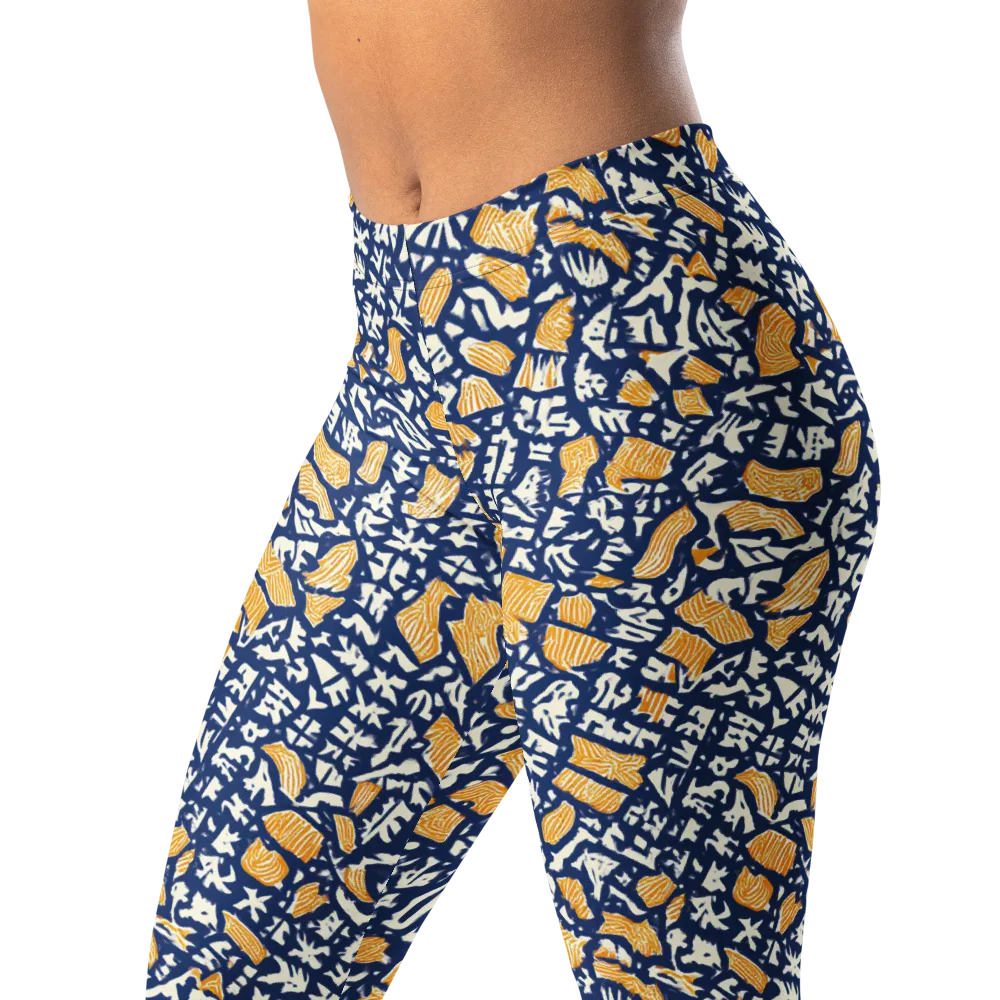Ochre Inkstorm on Leggings — Left Front