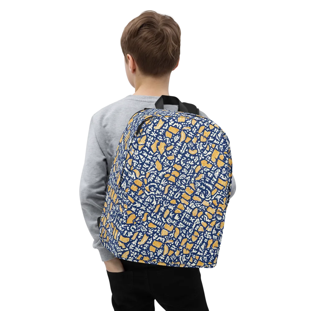 Ochre Inkstorm on Minimalist Backpack — Zoomed-in