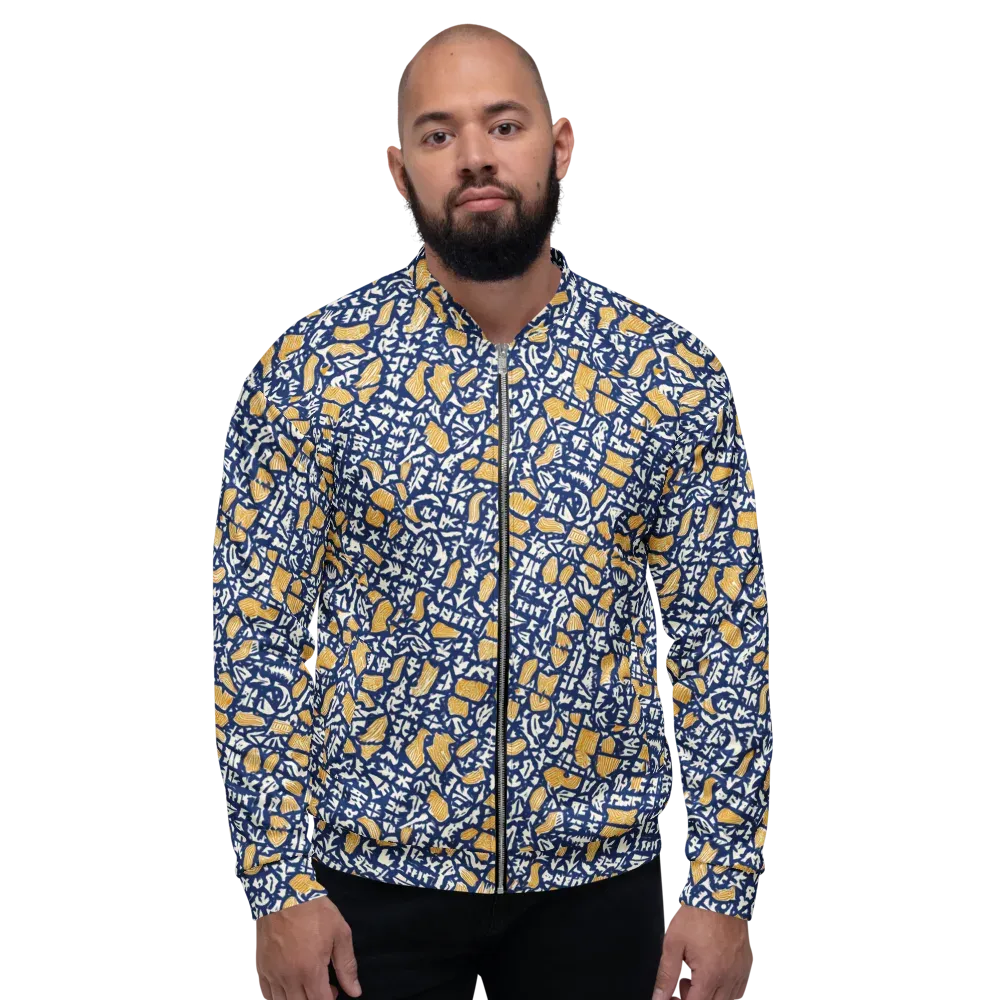 Ochre Inkstorm on Bomber Jacket — Front