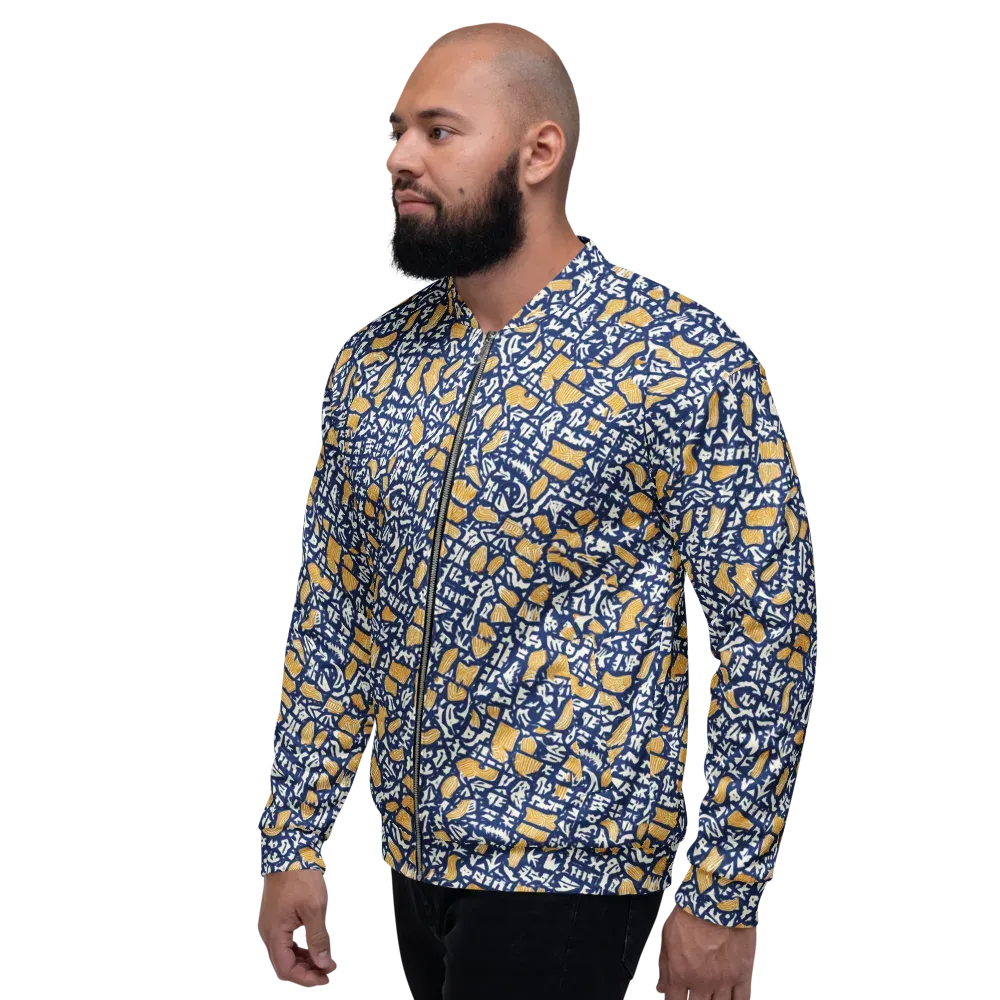 Ochre Inkstorm on Bomber Jacket — Left