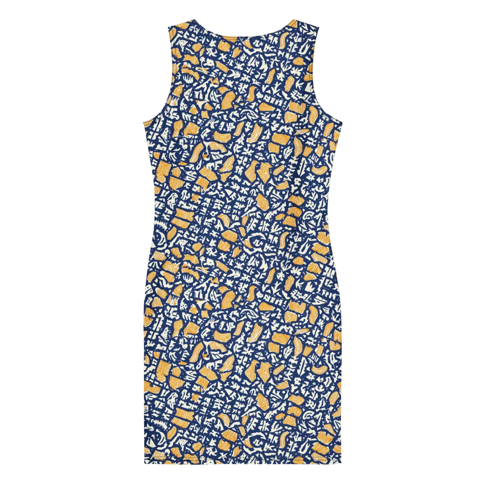 Ochre Inkstorm on Bodycon Dress — Back