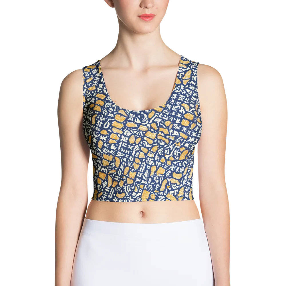 Ochre Inkstorm on Crop Top — Front
