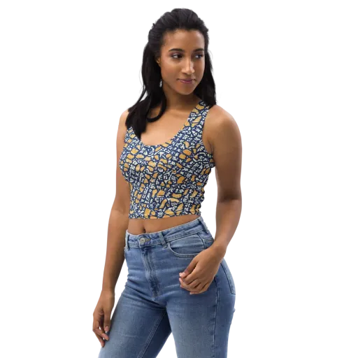 Ochre Inkstorm on a Crop Top
