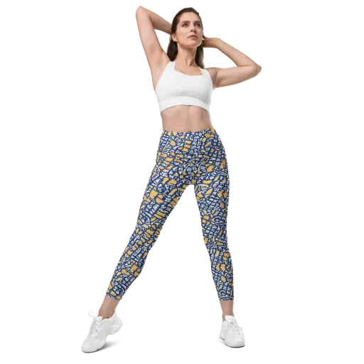 Ochre Inkstorm on a Leggings with Pockets