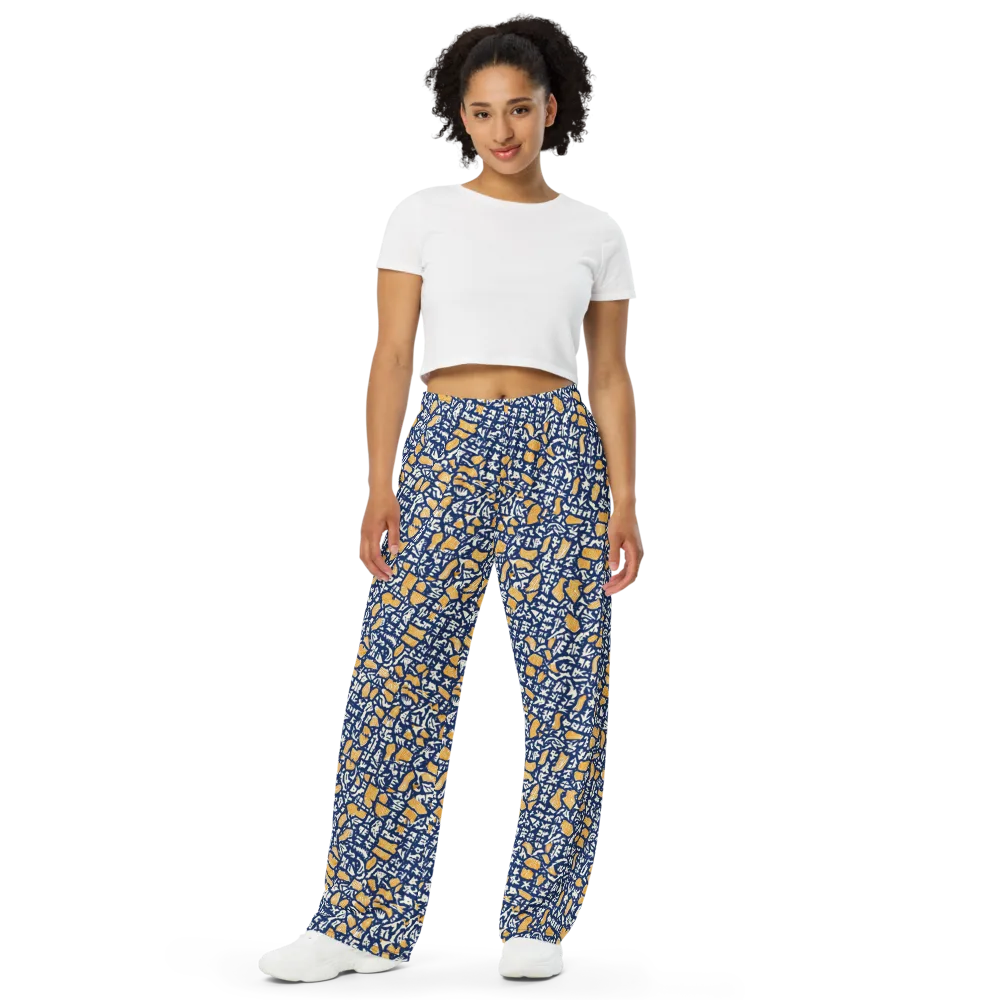 Ochre Inkstorm on Wide-Leg Pants — Front